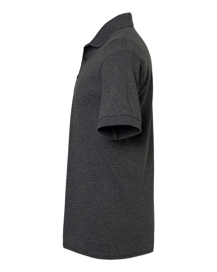 Left View of Dark Heather DryBlend® Jersey Polo - 8800