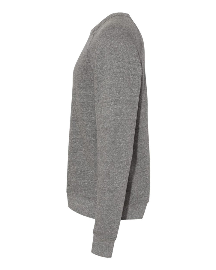 Left View of Deep Heather Sponge Fleece Raglan Crewneck Sweatshirt - 3901