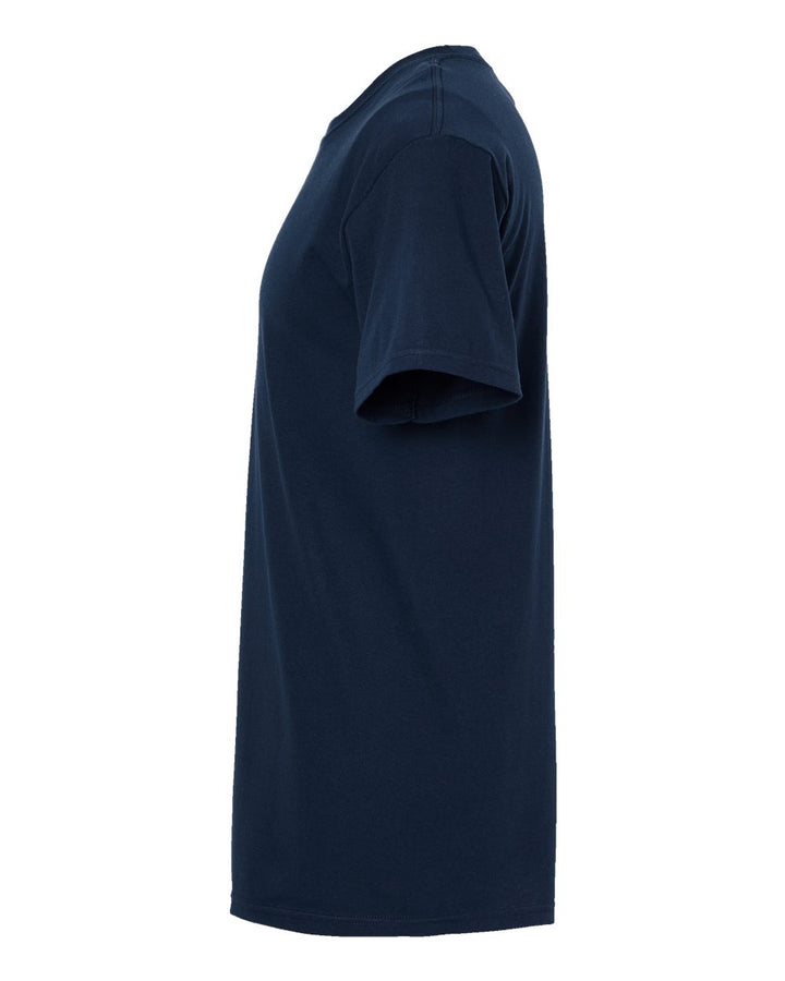 Left View of Deep Navy Gold Soft Touch T-Shirt - 4800
