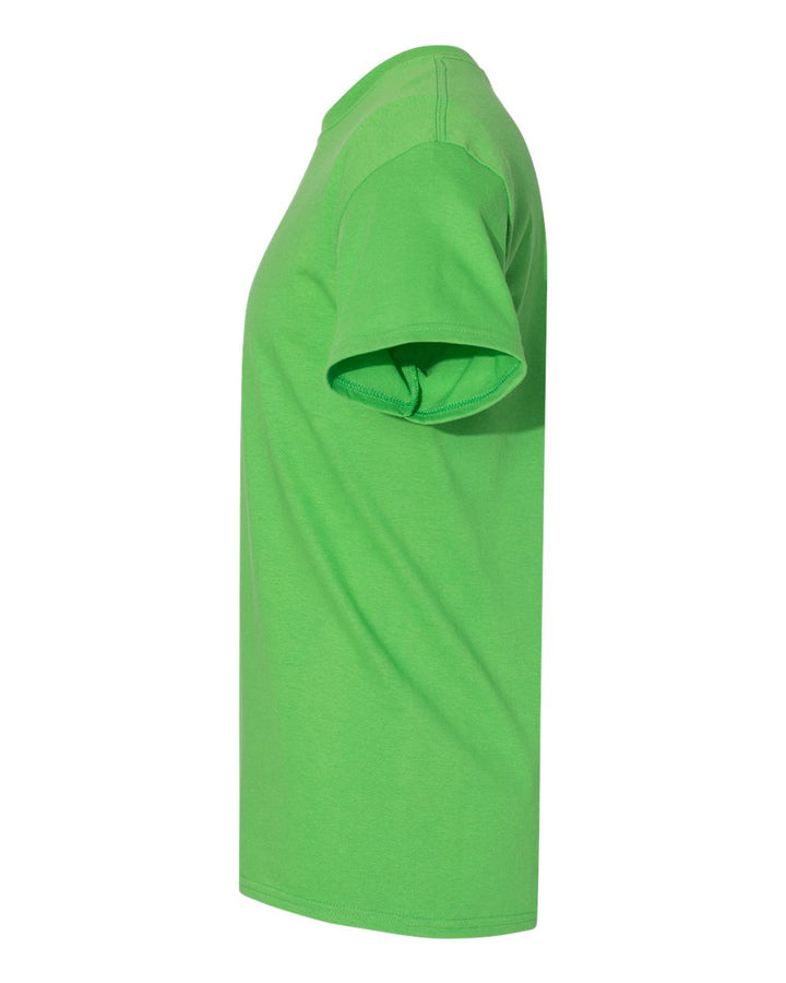 Left View of Electric Green Heavy Cotton™ T-Shirt - 5000