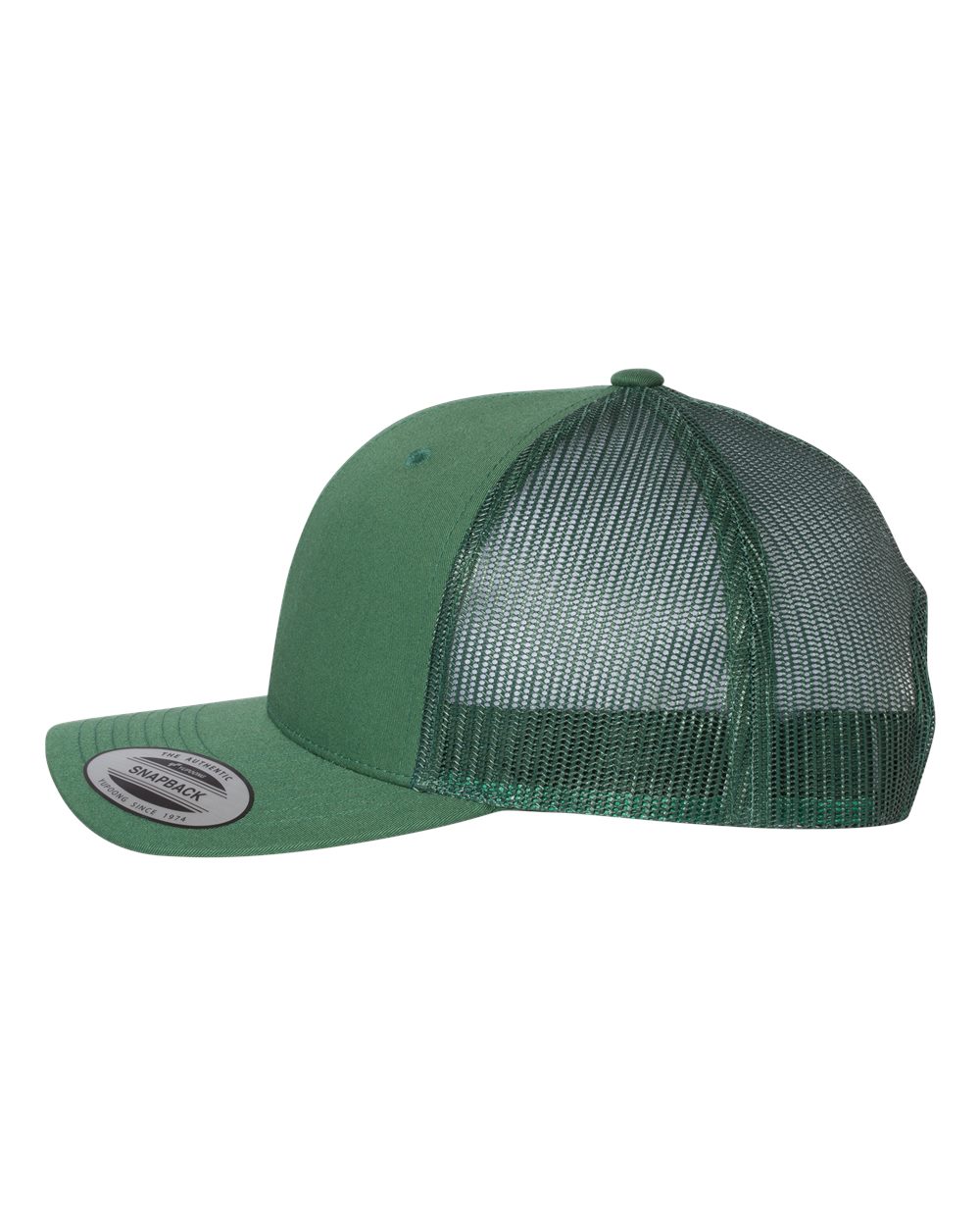 Left View of Evergreen Retro Trucker Cap - 6606