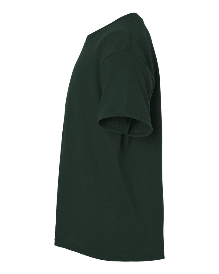 Left View of Forest Green DryBlend® Youth T-Shirt - 8000B