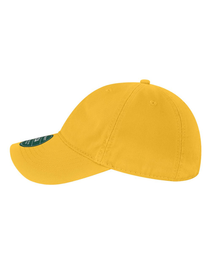 Left View of Gold Relaxed Twill Dad Hat - EZA