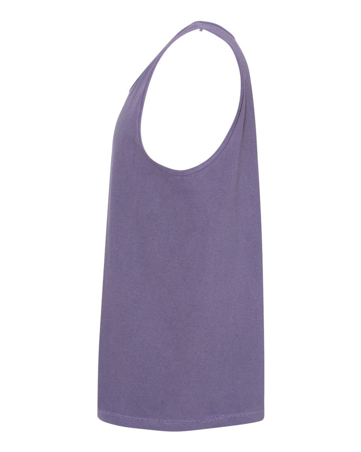 Left View of Grape Garment-Dyed Heavyweight Tank Top - 9360