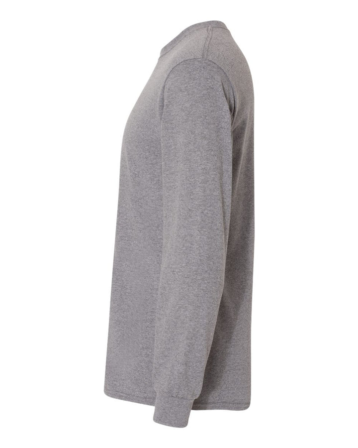 Left View of Graphite Heather DryBlend® 50/50 Long Sleeve T-Shirt - 8400