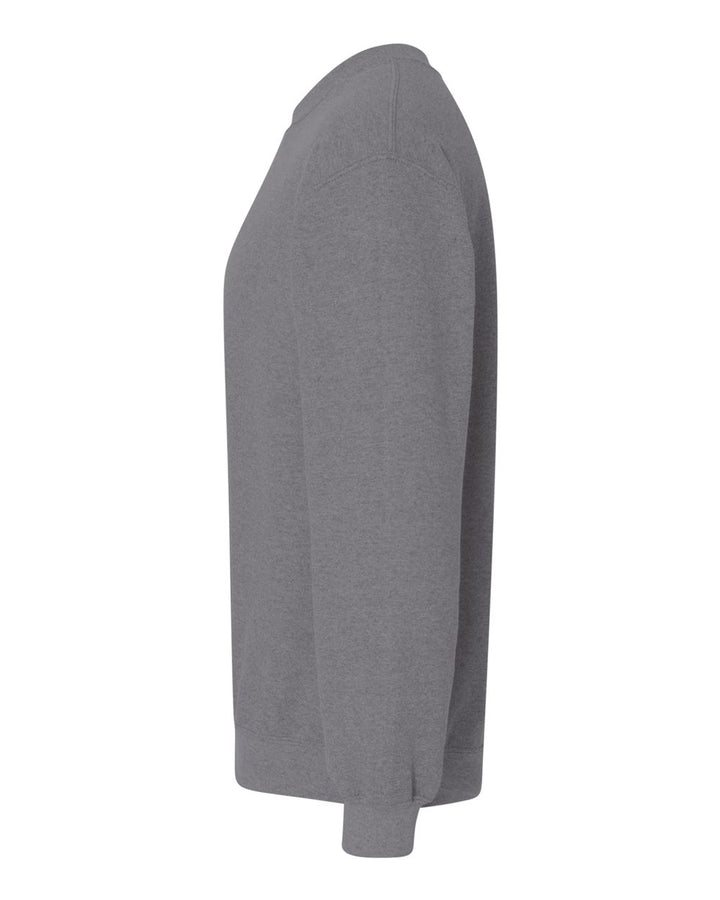 Left View of Graphite Heather Heavy Blend™ Crewneck Sweatshirt - 18000