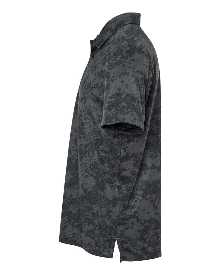 Left View of Grey Six Camo Polo - A550