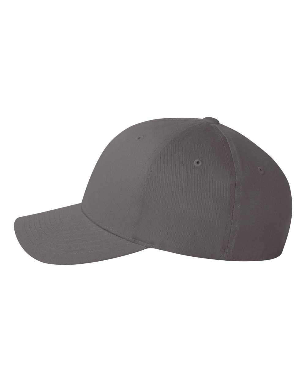 Left View of Grey V-Flexfit® Cotton Twill Cap - 5001