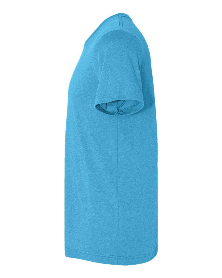 Left View of Heather Aqua CVC Jersey Tee - 3001CVC