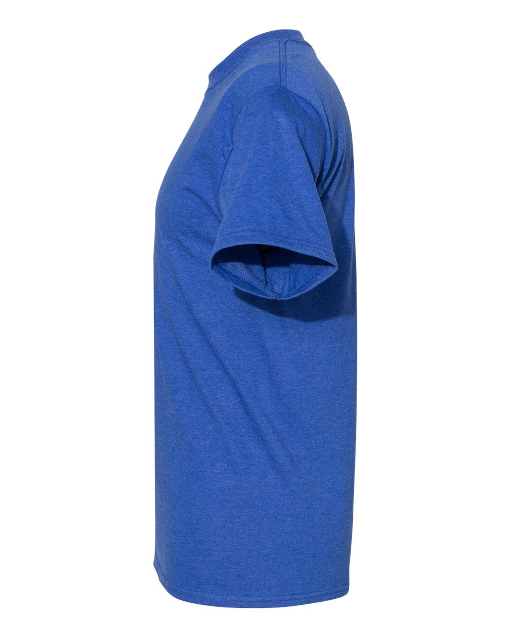 Left View of Heather Blue Beefy-T® T-Shirt - 5180