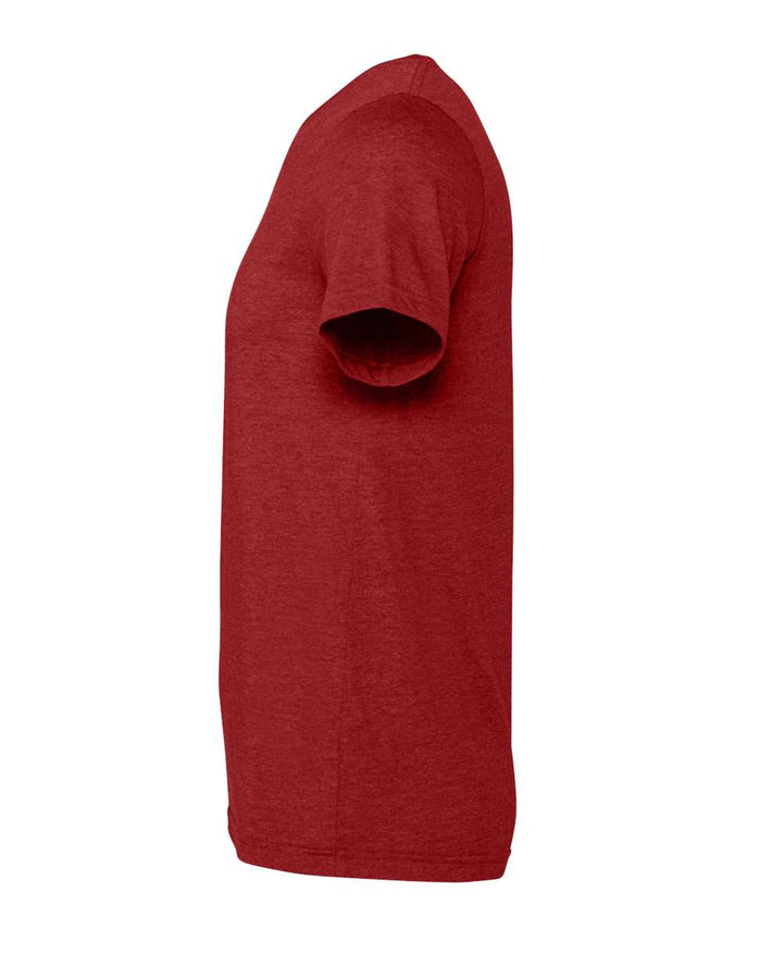 Left View of Heather Canvas Red CVC Jersey Tee - 3001CVC