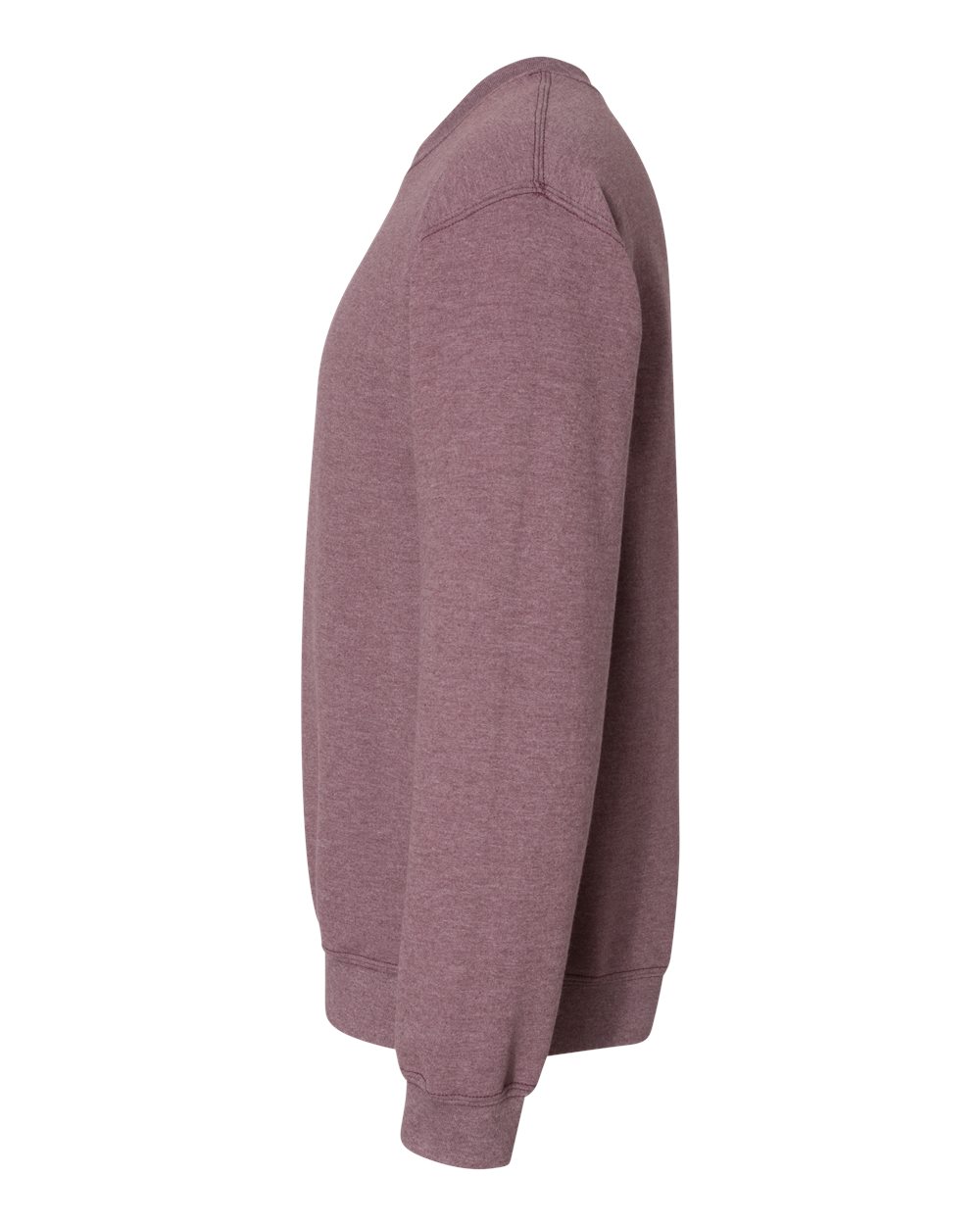 Left View of Heather Dark Maroon Heavy Blend™ Crewneck Sweatshirt - 18000
