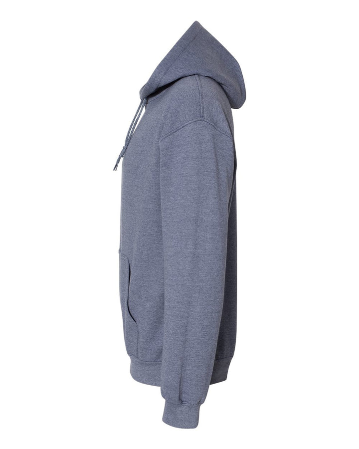 Left View of Heather Dark Navy Heavy Blend™ Hooded Sweatshirt - 18500