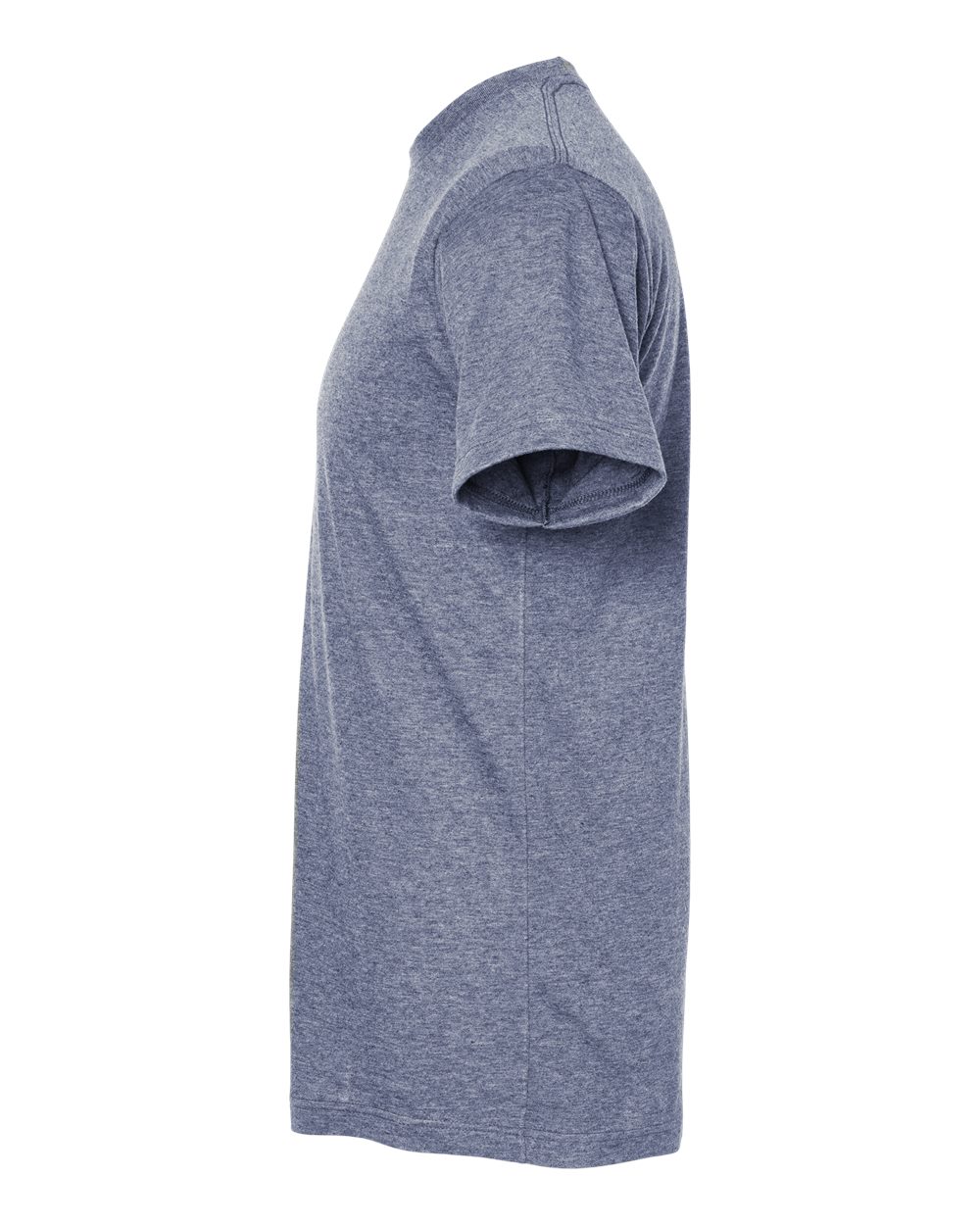 Left View of Heather Denim Poly-Rich T-Shirt - 241