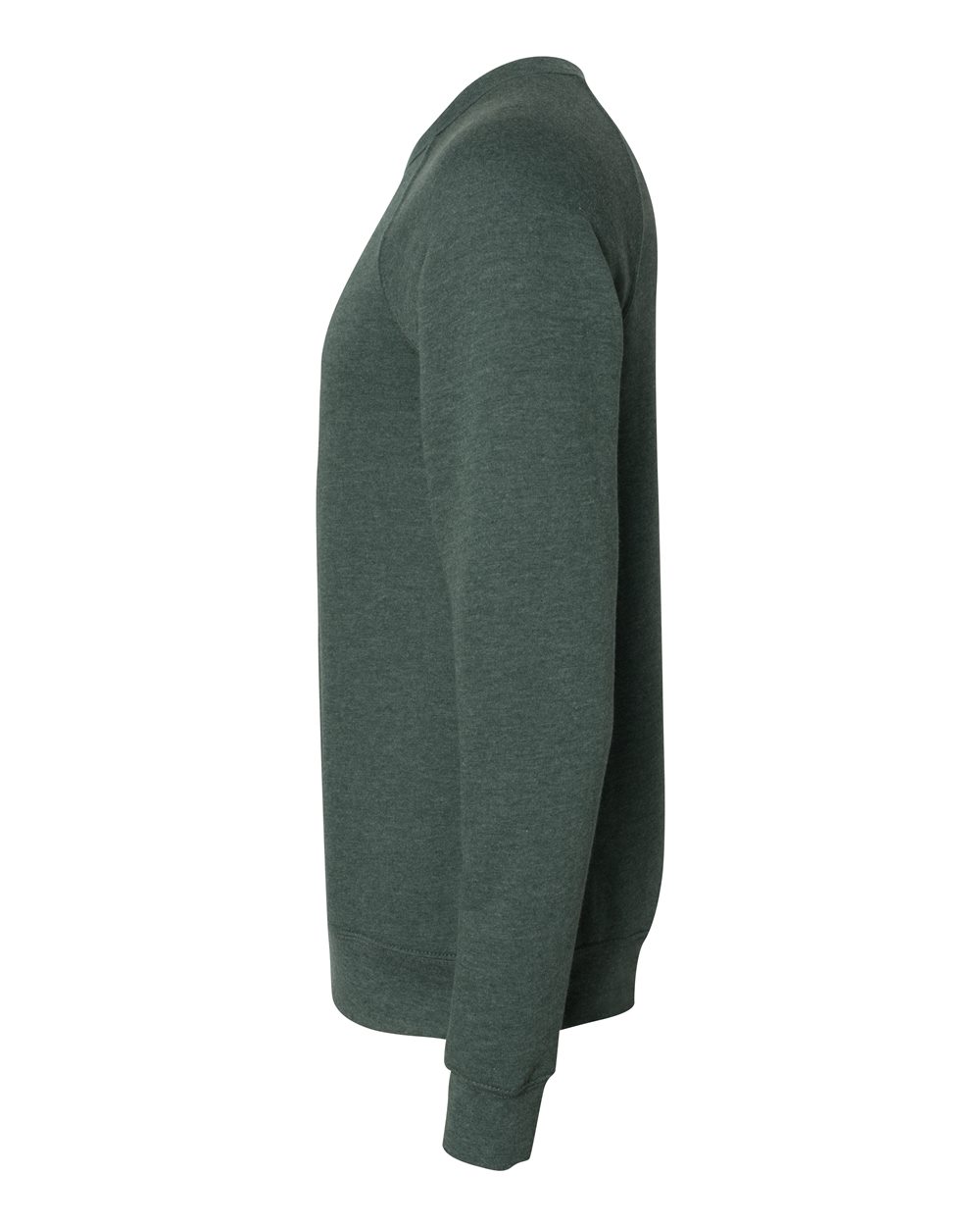 Left View of Heather Forest Sponge Fleece Raglan Crewneck Sweatshirt - 3901