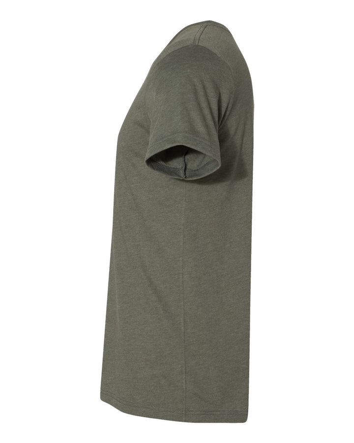 Left View of Heather Military Green CVC Jersey Tee - 3001CVC