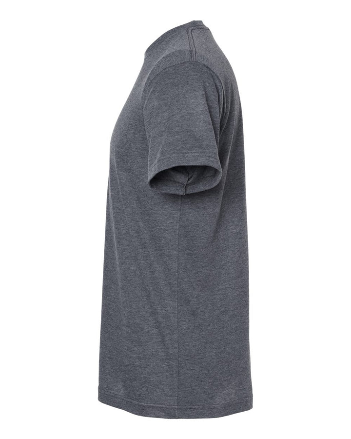 Left View of Heather Navy Poly-Rich T-Shirt - 241