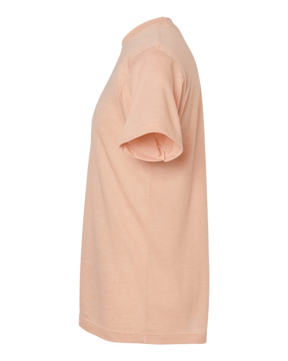 Left View of Heather Peach Poly-Rich T-Shirt - 241