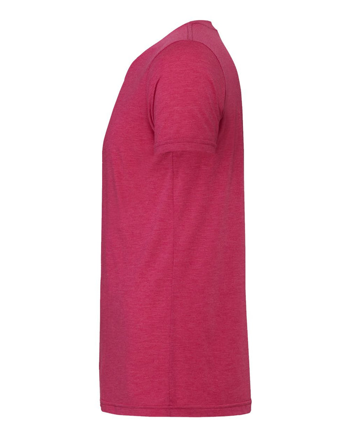 Left View of Heather Raspberry CVC Jersey Tee - 3001CVC
