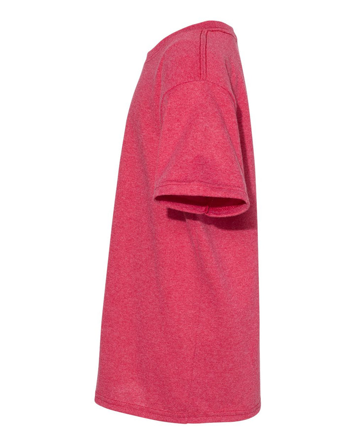 Left View of Heather Red Ecosmart™ Youth T-Shirt - 5370