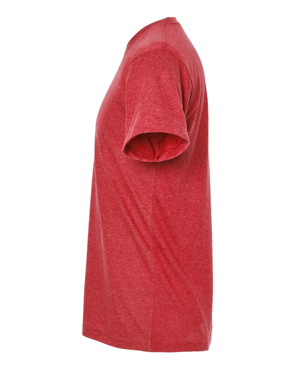 Left View of Heather Red Poly-Rich T-Shirt - 241