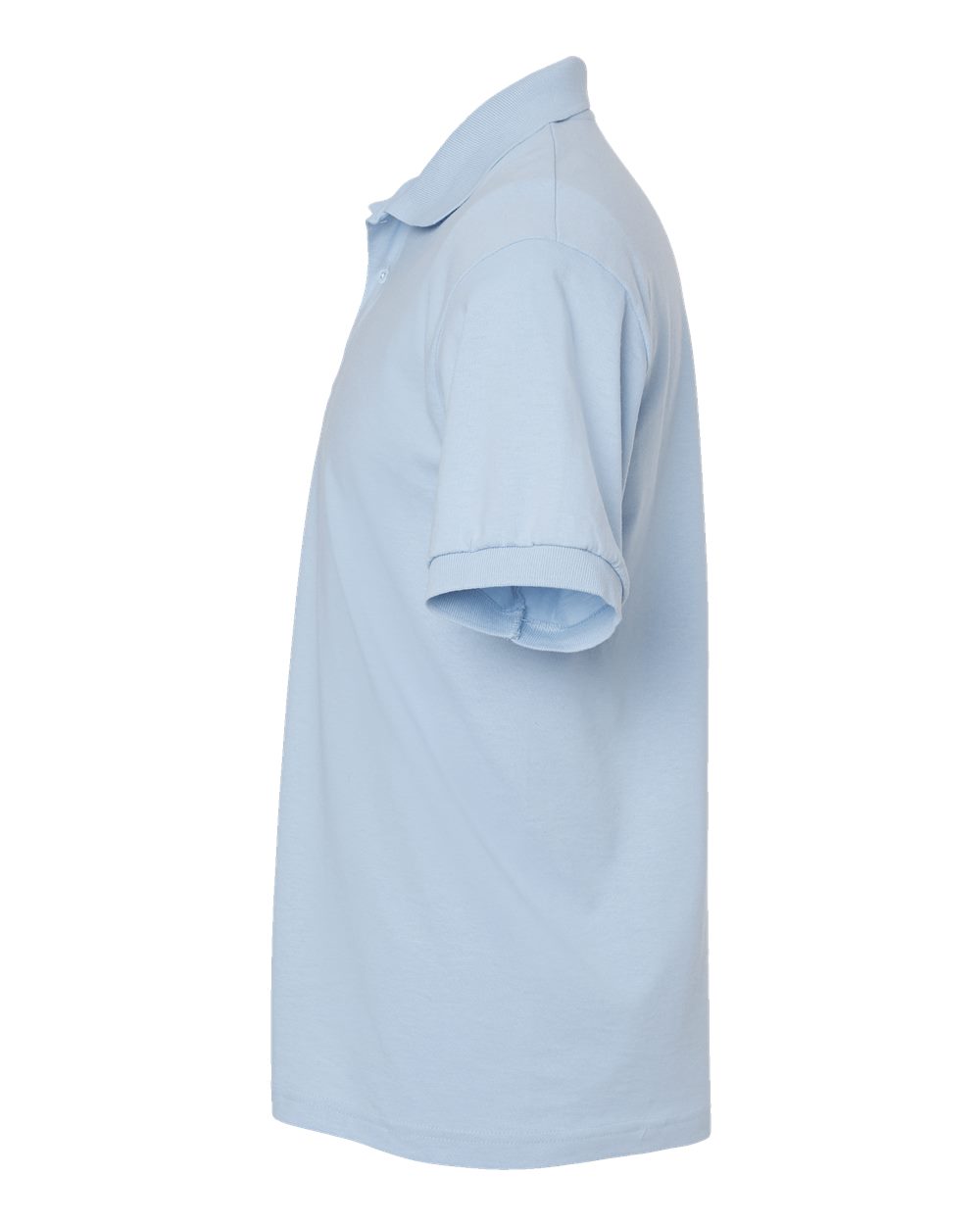 Left View of Light Blue DryBlend® Jersey Polo - 8800