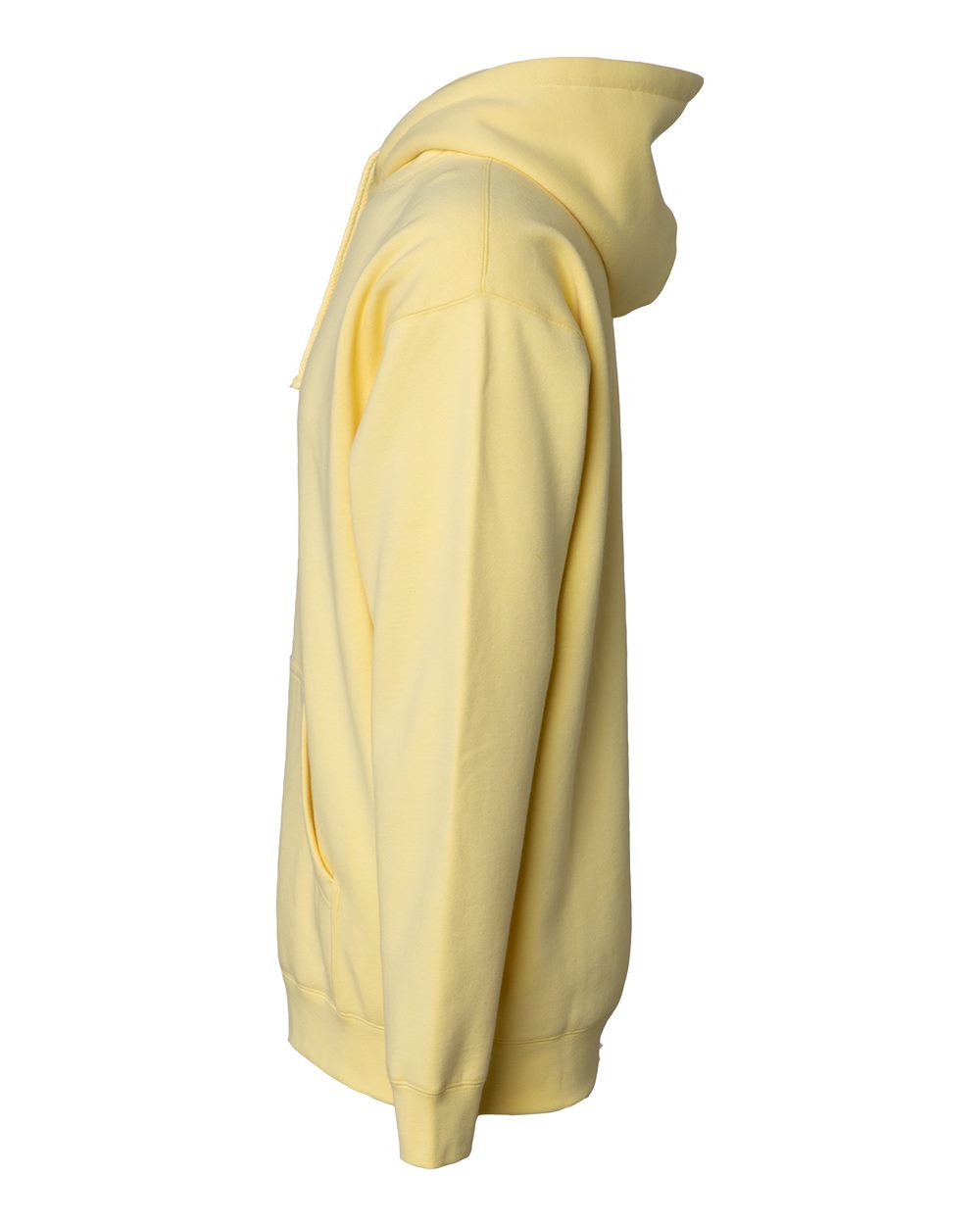 Left View of Light Yellow Heavyweight Hooded Sweatshirt - IND4000
