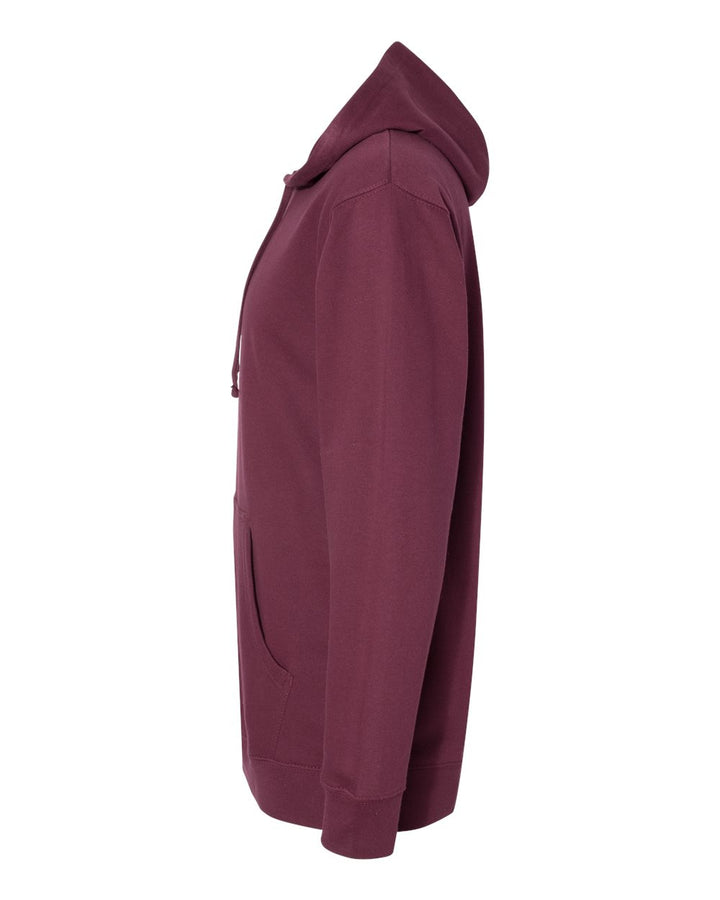 Left View of Maroon Midweight Hooded Sweatshirt - SS4500
