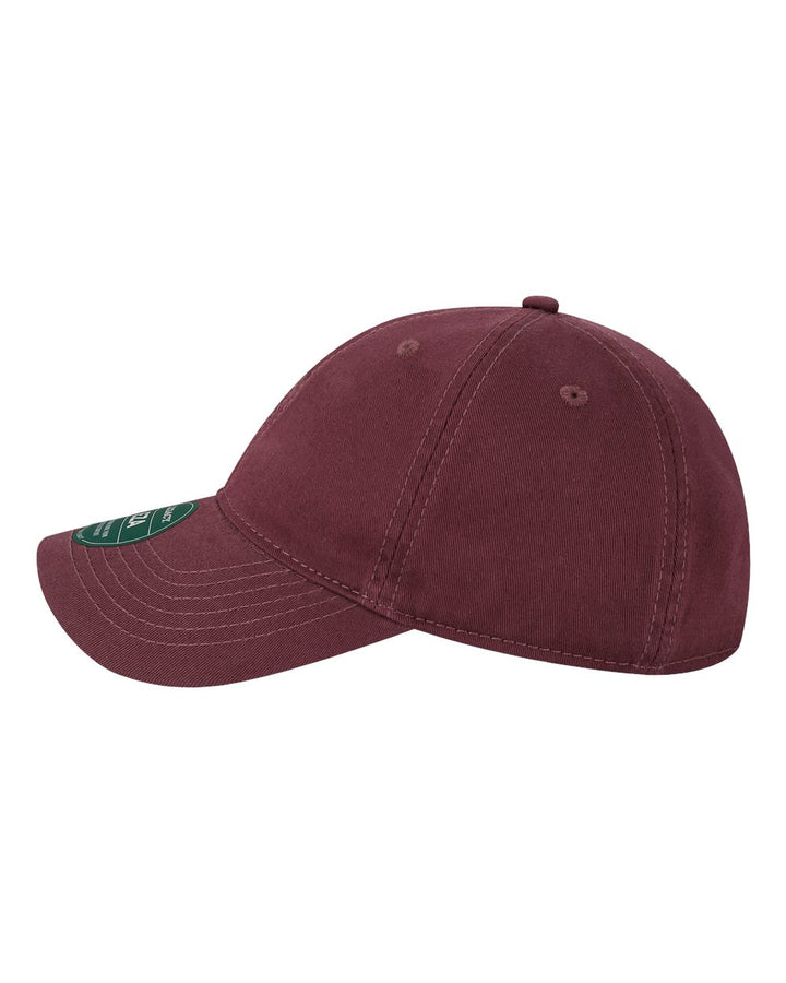 Left View of Maroon Relaxed Twill Dad Hat - EZA
