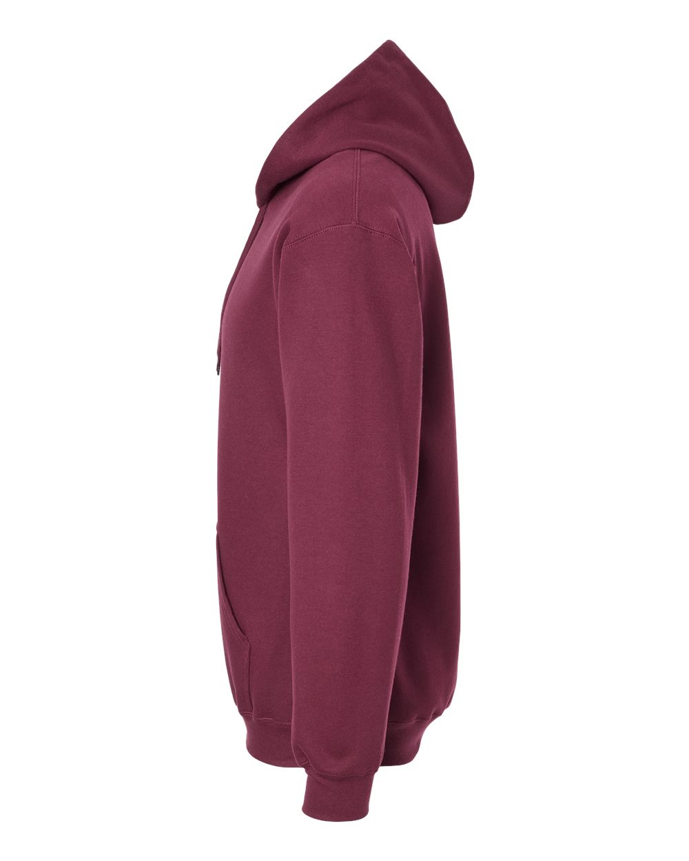 Left View of Maroon Softstyle® Midweight Hooded Sweatshirt - SF500