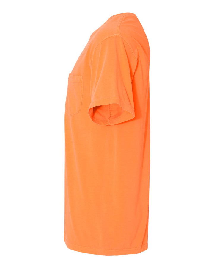 Left View of Melon Garment-Dyed Heavyweight Pocket T-Shirt - 6030