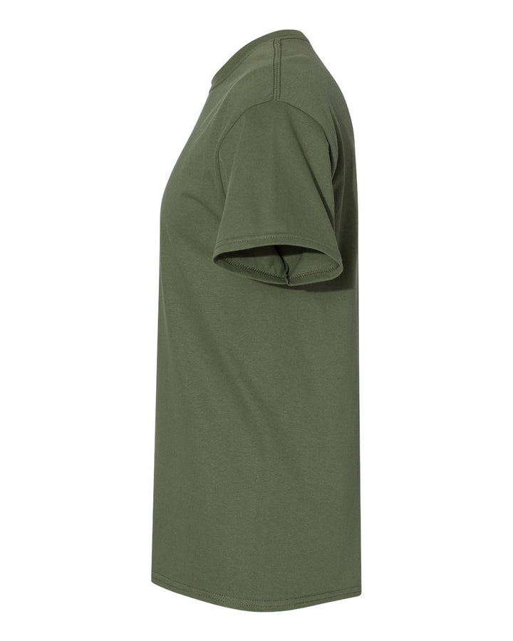 Left View of Military Green Heavy Cotton™ T-Shirt - 5000