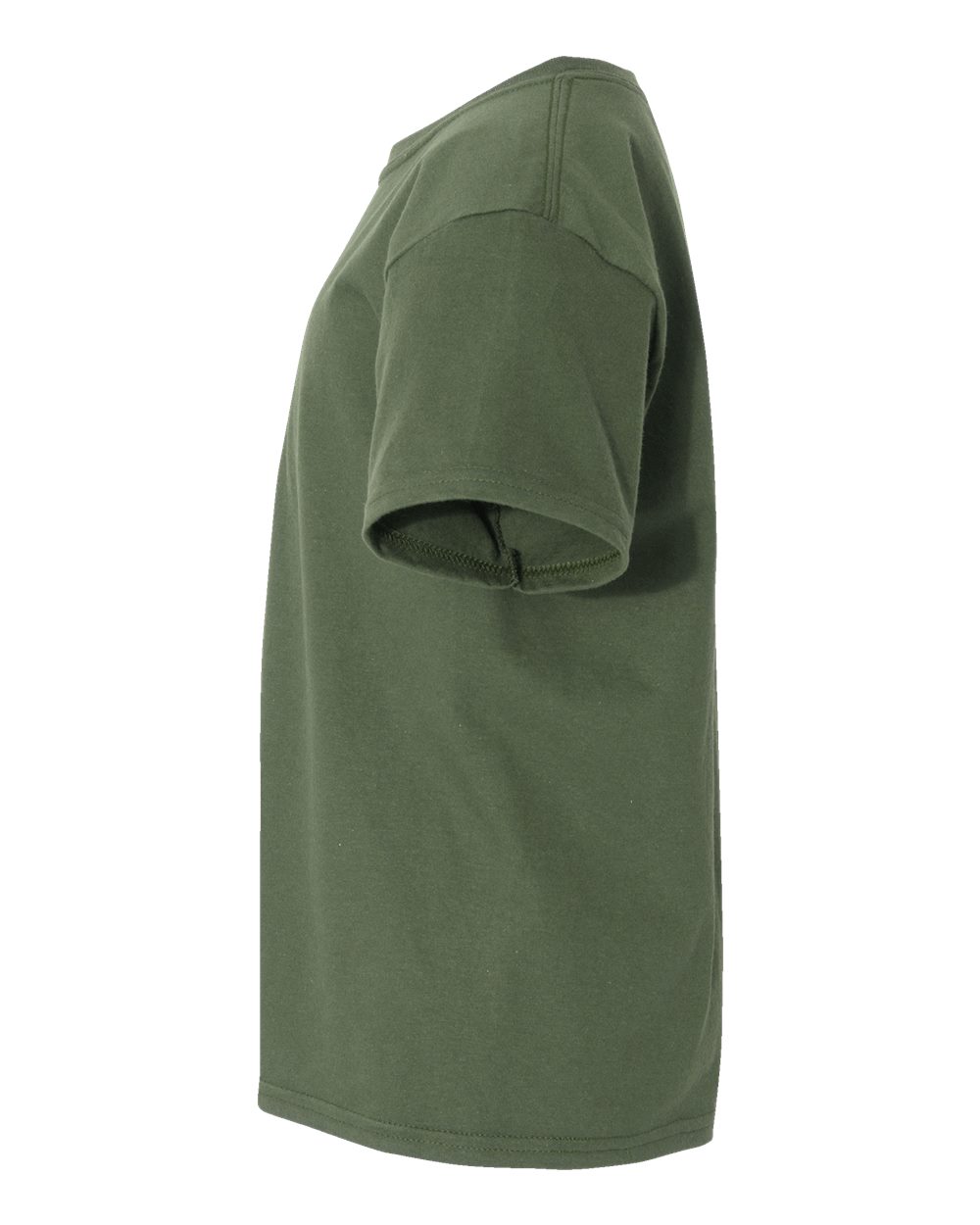 Left View of Military Green Softstyle® Youth T-Shirt - 64000B