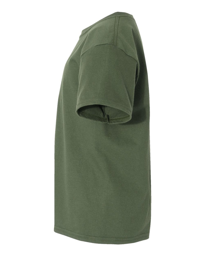 Left View of Military Green Softstyle® Youth T-Shirt - 64000B