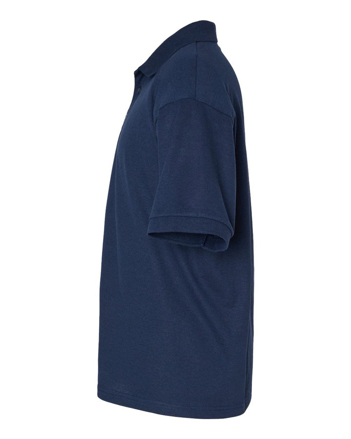 Left View of Navy DryBlend® Jersey Polo - 8800