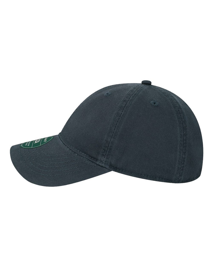 Left View of Navy Relaxed Twill Dad Hat - EZA