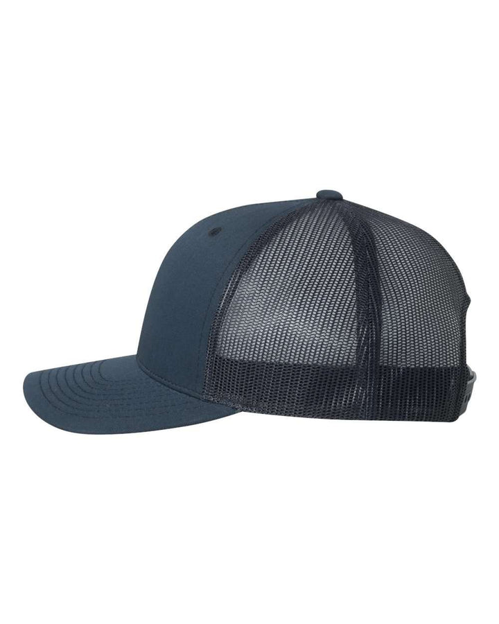 Left View of Navy Retro Trucker Cap - 6606