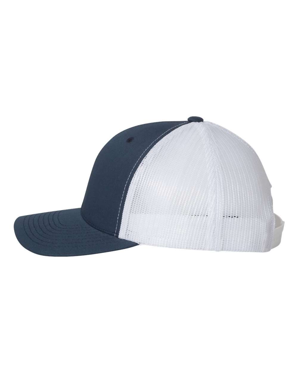 Left View of Navy/ White Retro Trucker Cap - 6606