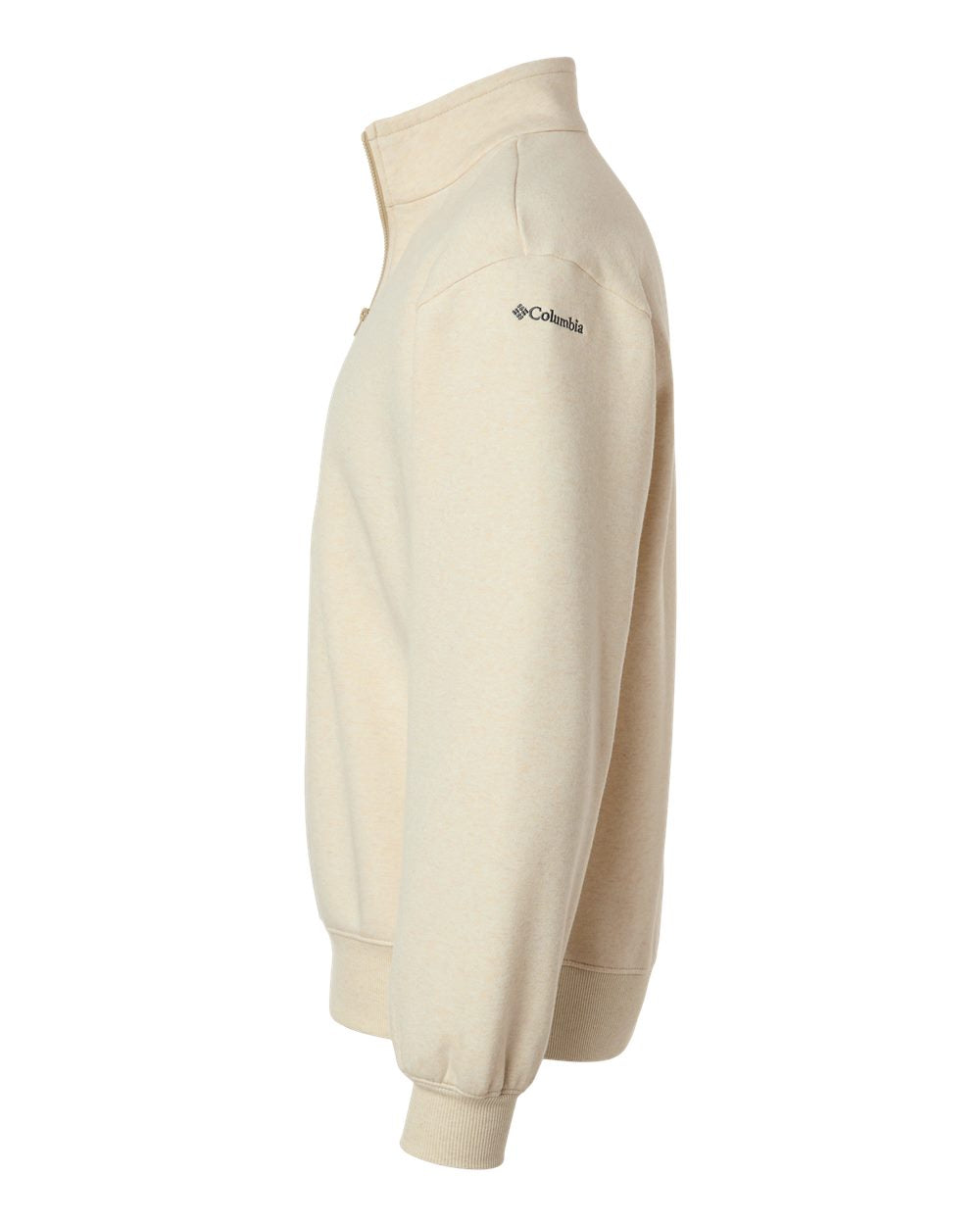 Left View of Oatmeal Heather Women's Aldermore Half-Zip Pullover - 216515