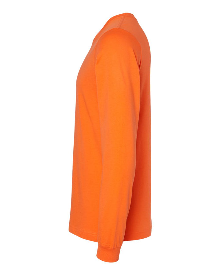 Left View of Orange Jersey Long Sleeve Tee - 3501