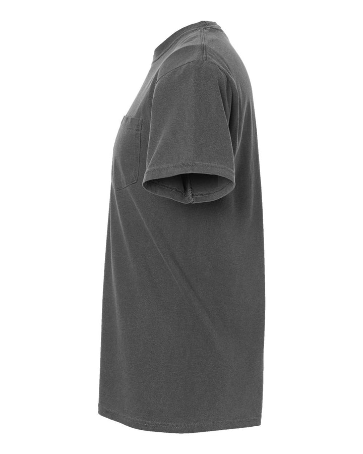 Left View of Pepper Garment-Dyed Heavyweight Pocket T-Shirt - 6030
