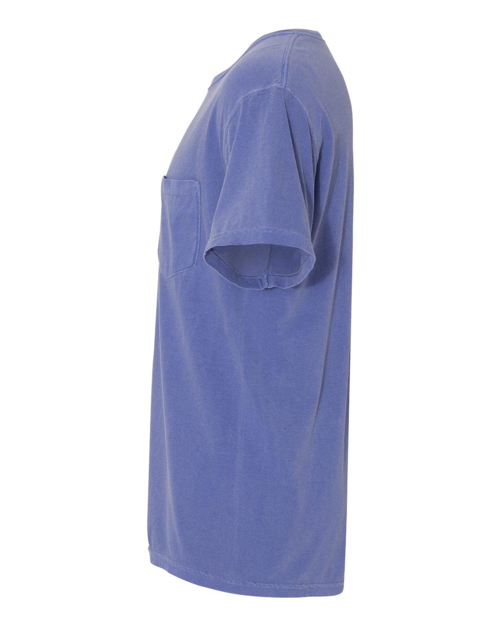 Left View of Periwinkle Garment-Dyed Heavyweight Pocket T-Shirt - 6030