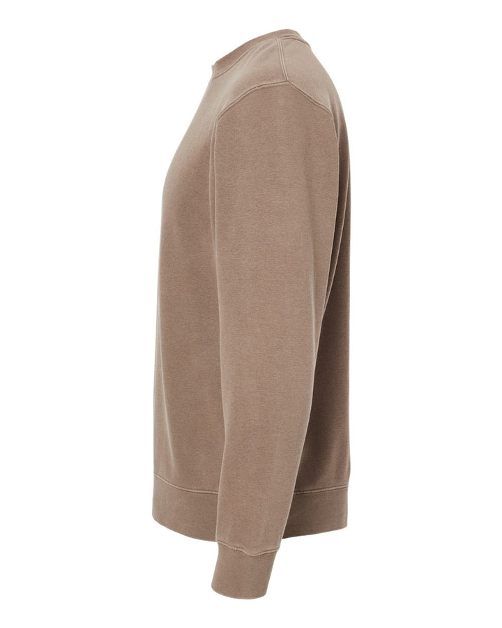 Left View of Pigment Clay Midweight Pigment-Dyed Crewneck Sweatshirt - PRM3500