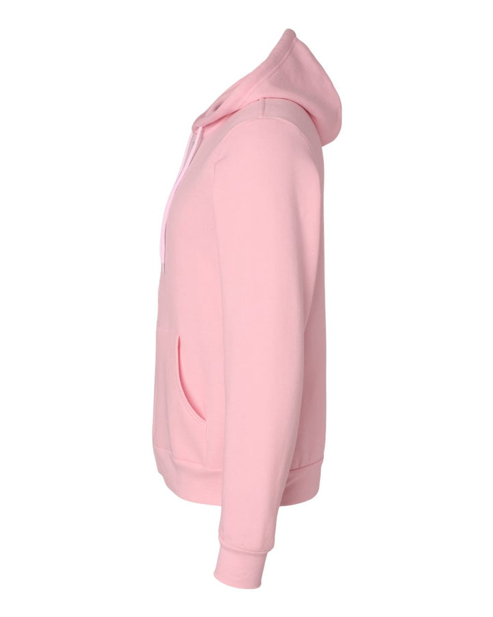 Left View of Pink Sponge Fleece Full-Zip Hoodie - 3739