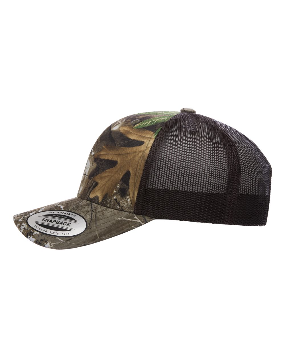 Left View of Realtree Edge/ Brown Retro Trucker Cap - 6606