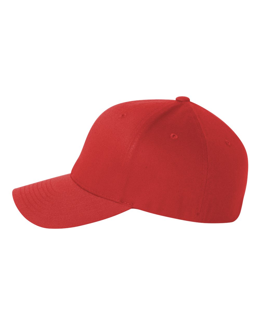 Left View of Red Cotton Blend Cap - 6277