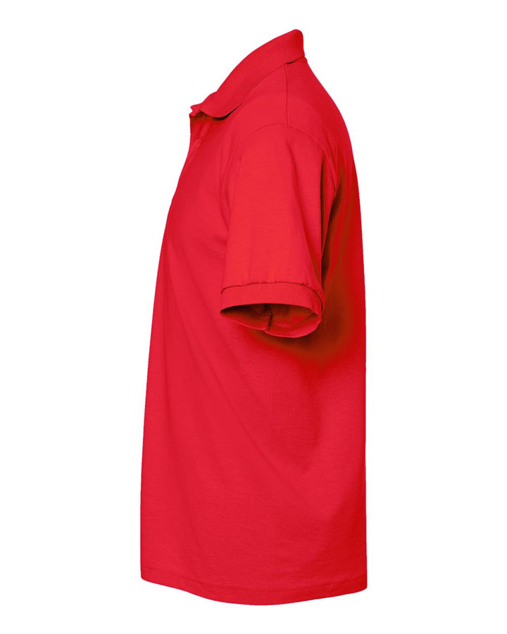 Left View of Red DryBlend® Jersey Polo - 8800