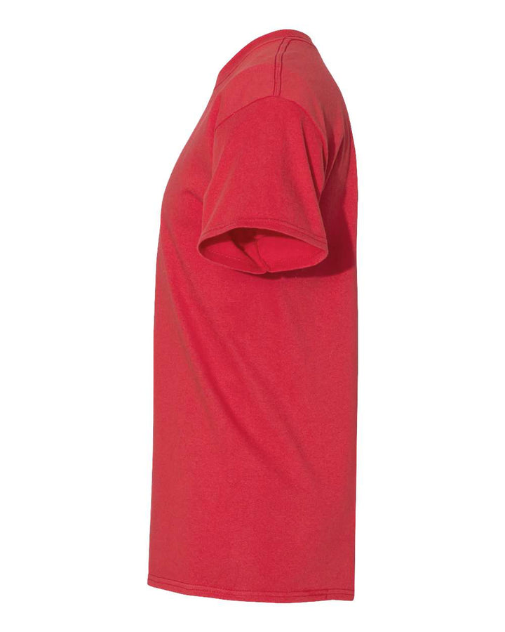 Left View of Red Heavy Cotton™ T-Shirt - 5000