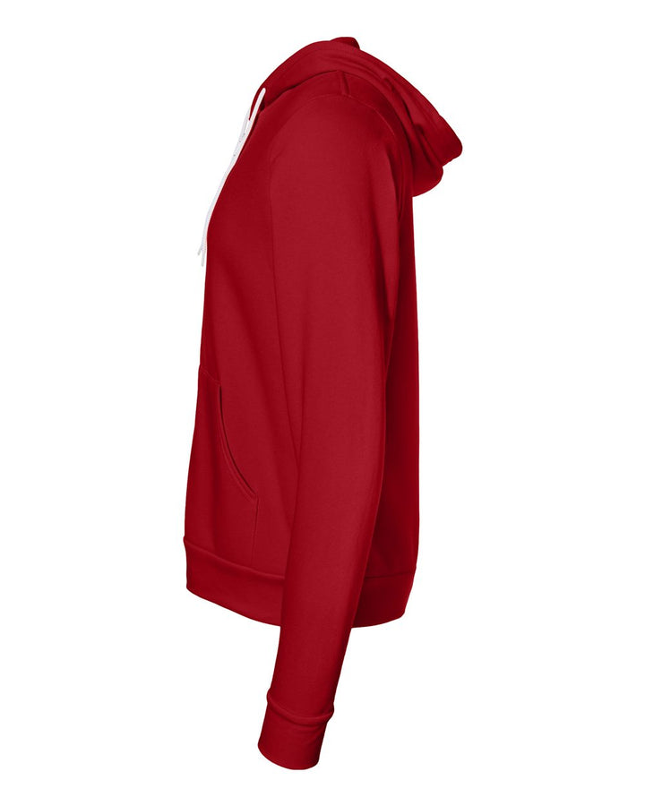 Left View of Red Sponge Fleece Full-Zip Hoodie - 3739