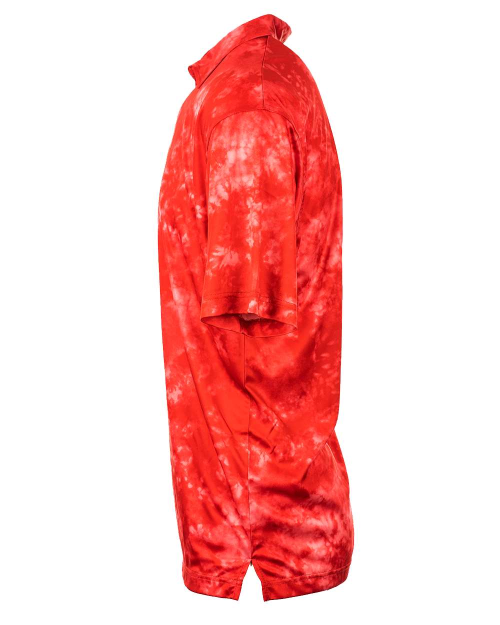 Left View of Red Tie Dye Golf Polo - 0101